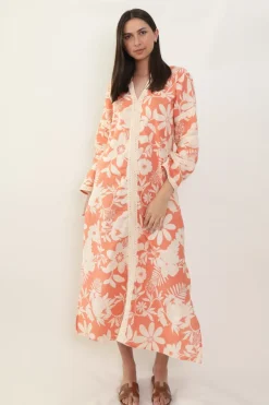 Bardot Caftan in Joy Salmon