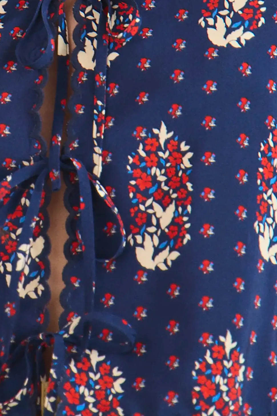 Bardot Top in Fall Floral Navy