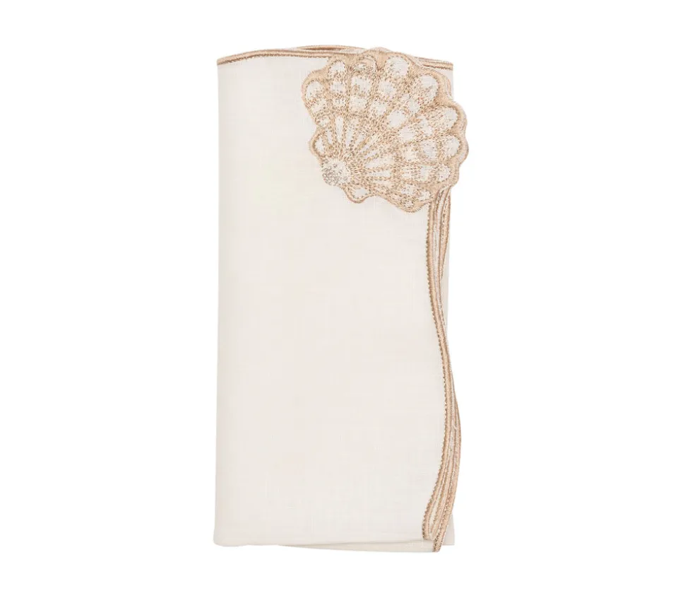 Beachcomber Napkin in White & Natural, Set of 4