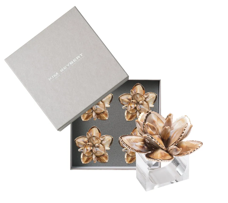 Beachcomber Napkin Ring in Natural, Set of 4 in a Gift Box