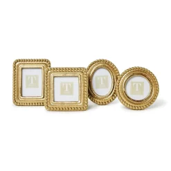 Beaded Texture Gold Photo Frames, Set of 4