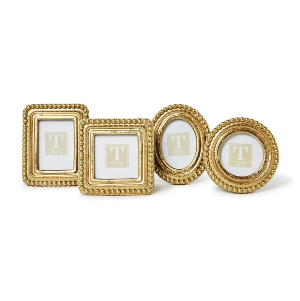 Beaded Texture Gold Photo Frames, Set of 4
