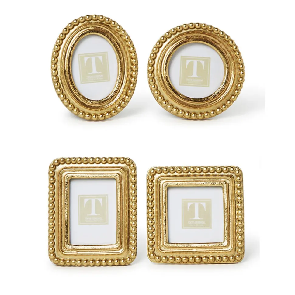 Beaded Texture Gold Photo Frames, Set of 4