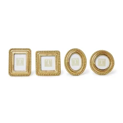 Beaded Texture Gold Photo Frames, Set of 4