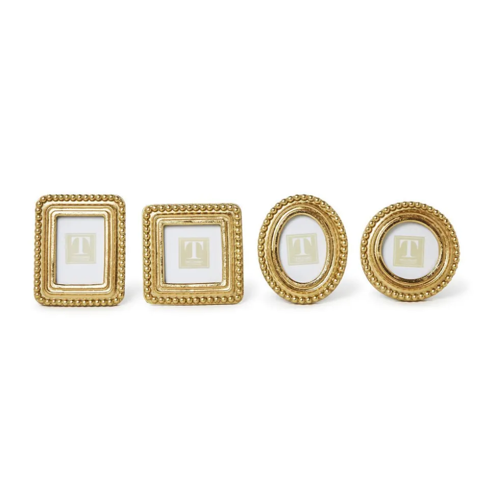 Beaded Texture Gold Photo Frames, Set of 4