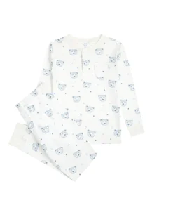 Bear Print Pajama in Child Blue