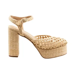 Beatriz Natural Raffia Platform