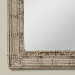 Beehive Jute Rectangular Mirror