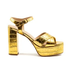 Bella Gold Faux Croc Leather