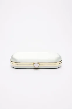 Bella Petite Clutch in Sage Green Satin