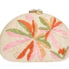 Berna Clutch in Natural, Pink & Coral