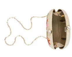 Berna Clutch in Natural, Pink & Coral
