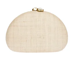 Berna Clutch in Natural, Pink & Coral