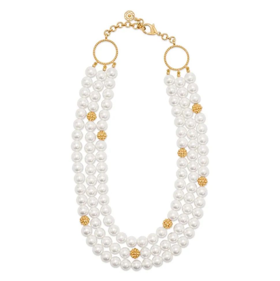 Berry & Bead Triple Strand Necklace