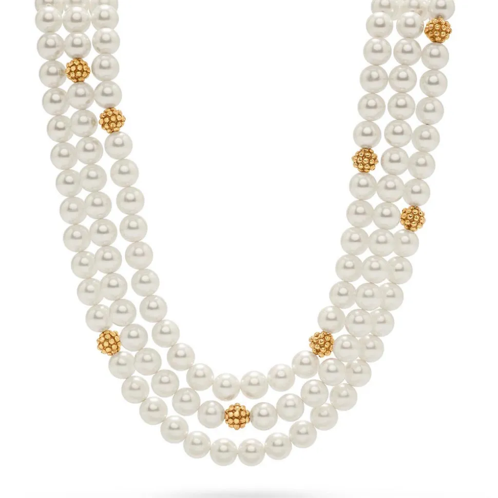 Berry & Bead Triple Strand Necklace