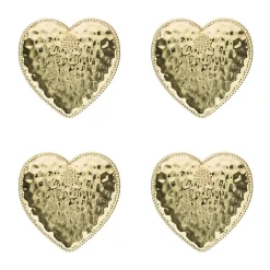 Berry & Thread Heart Napkin Ring, Set of 4 in Gold