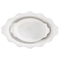Berry & Thread Oval Baker in Whitewash, Set of 2