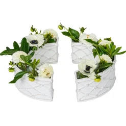 Berry & Thread Petite Parterre Garden Half Circle Vase, Set of 2 in Whitewash