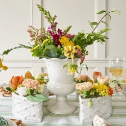 Berry & Thread Petite Parterre Garden Half Circle Vase, Set of 2 in Whitewash