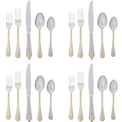 Berry & Thread 20-Piece Place Setting in Bright Satin with Gold