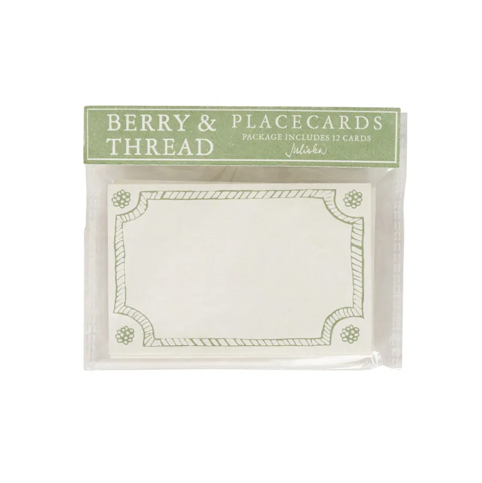 Berry & Thread Place Card, Set of 12 in Basil