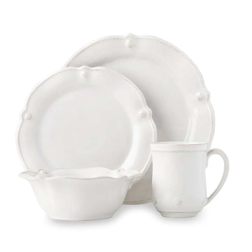 Berry & Thread Whitewash Flared Place Setting, Set of 4