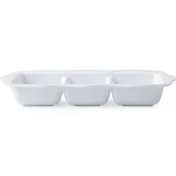 Berry & Thread Whitewash Melamine Triple Section Server