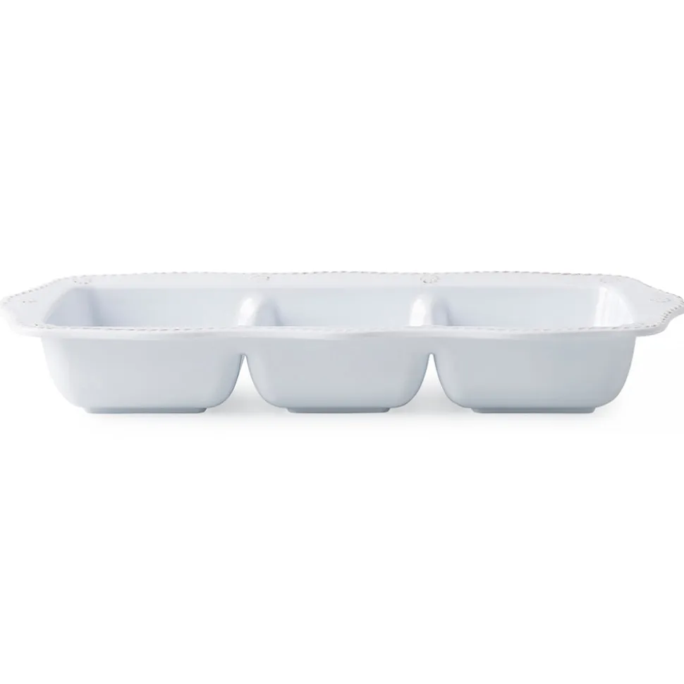 Berry & Thread Whitewash Melamine Triple Section Server