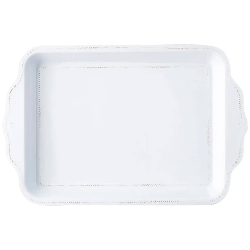 Berry & Thread Whitewash Melamine 24" Handled Tray