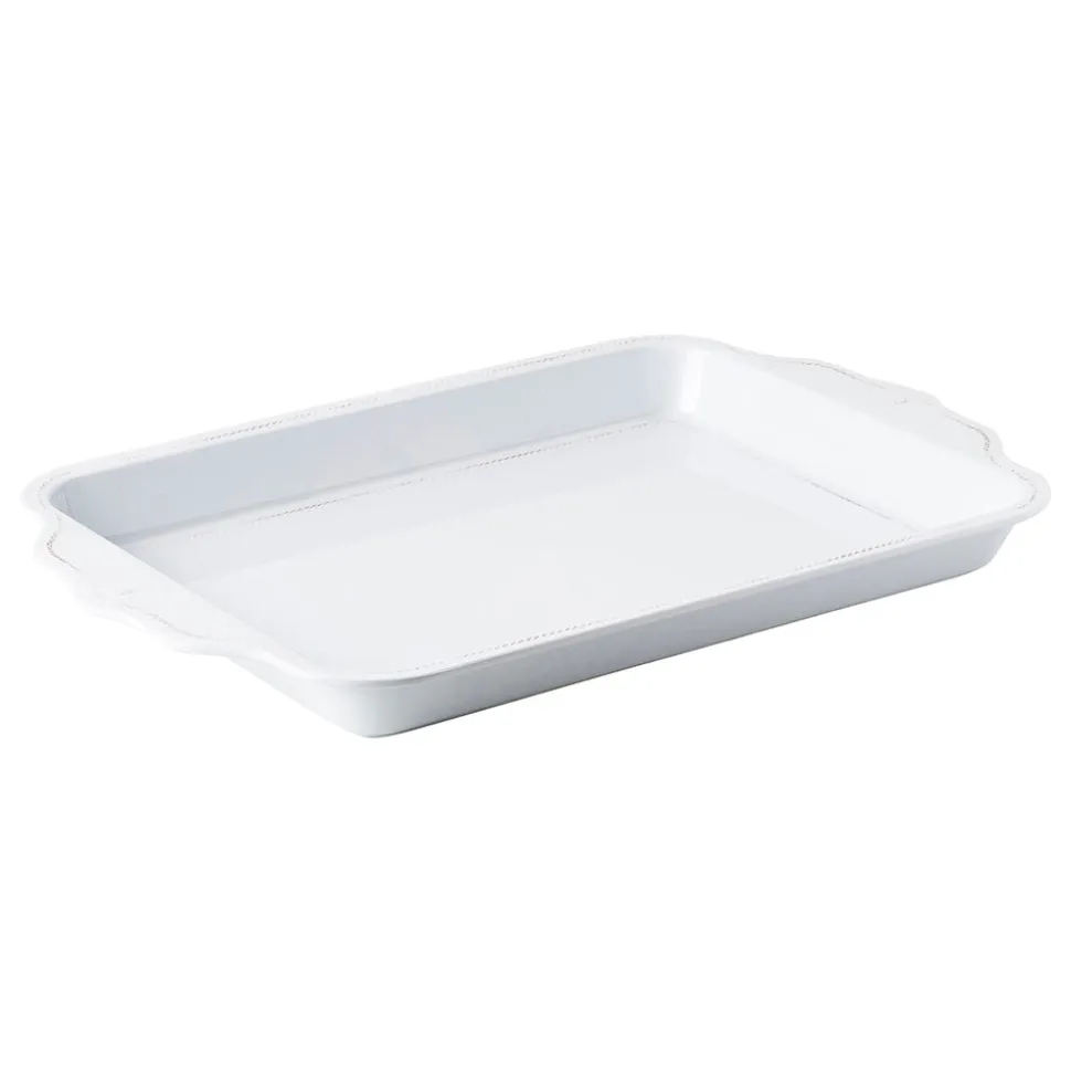 Berry & Thread Whitewash Melamine 24" Handled Tray