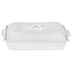 Berry and Thread Lidded Baker 13"