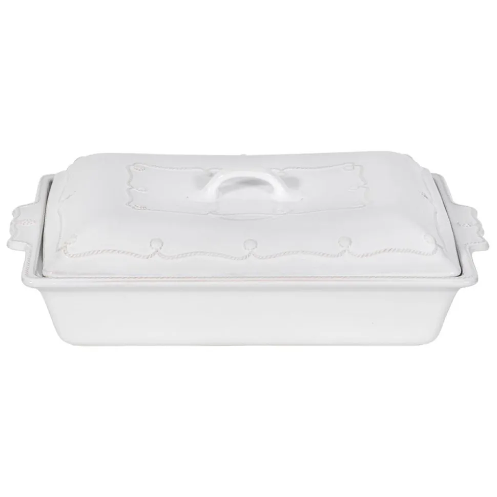 Berry and Thread Lidded Baker 13"