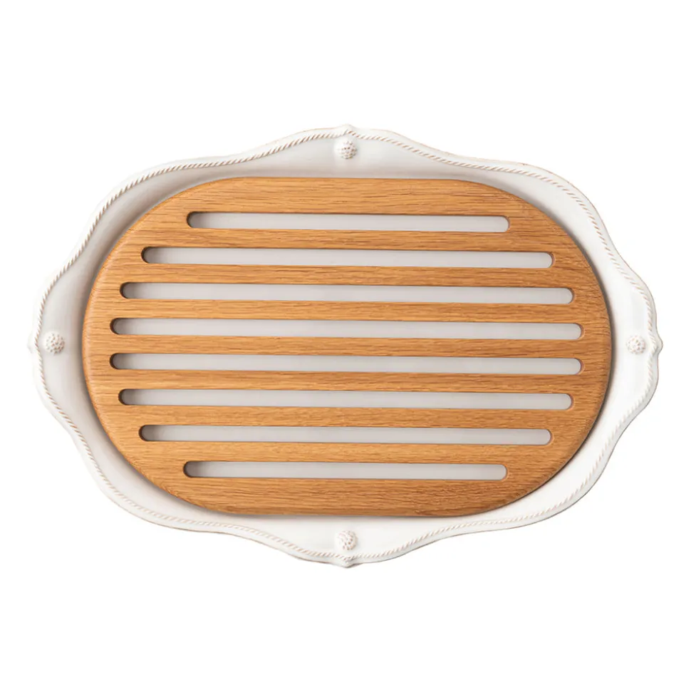 Berry and Thread Whitewash Challah Board