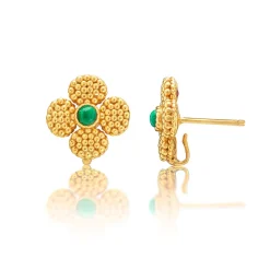 Berry Clover Convertible Duo Earrings in Malachite