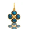 Berry Clover Double Sided Pendant in Blue Labradorite