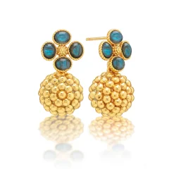 Berry Clover Drop Earrings in Blue Labradorite