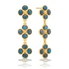 Berry Clover Linear Earrings in Blue Labradorite