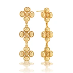 Berry Clover Linear Earrings in Gold