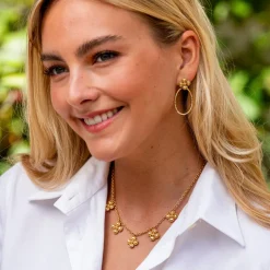 Berry Clover Multi Station Necklace in Gold