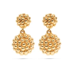 Berry Double Drop Earrings in Gold