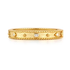 Berry Gem Hinged Bangle in Clear Cubic Zirconia