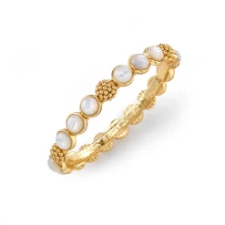 Berry Gem Hinged Bangle in Mother of Pearl