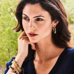 Berry Icon Medium Hoop Earrings in Gold