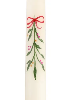 Berry Kissed Mistletoe Taper Candles, Set of 2