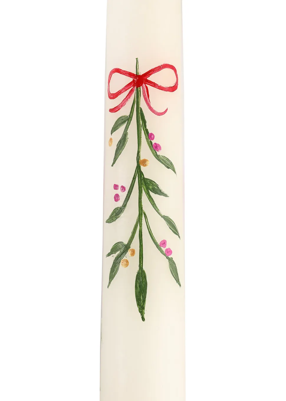 Berry Kissed Mistletoe Taper Candles, Set of 2
