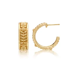 Berry Vine Small Hoop Earrings in Gold