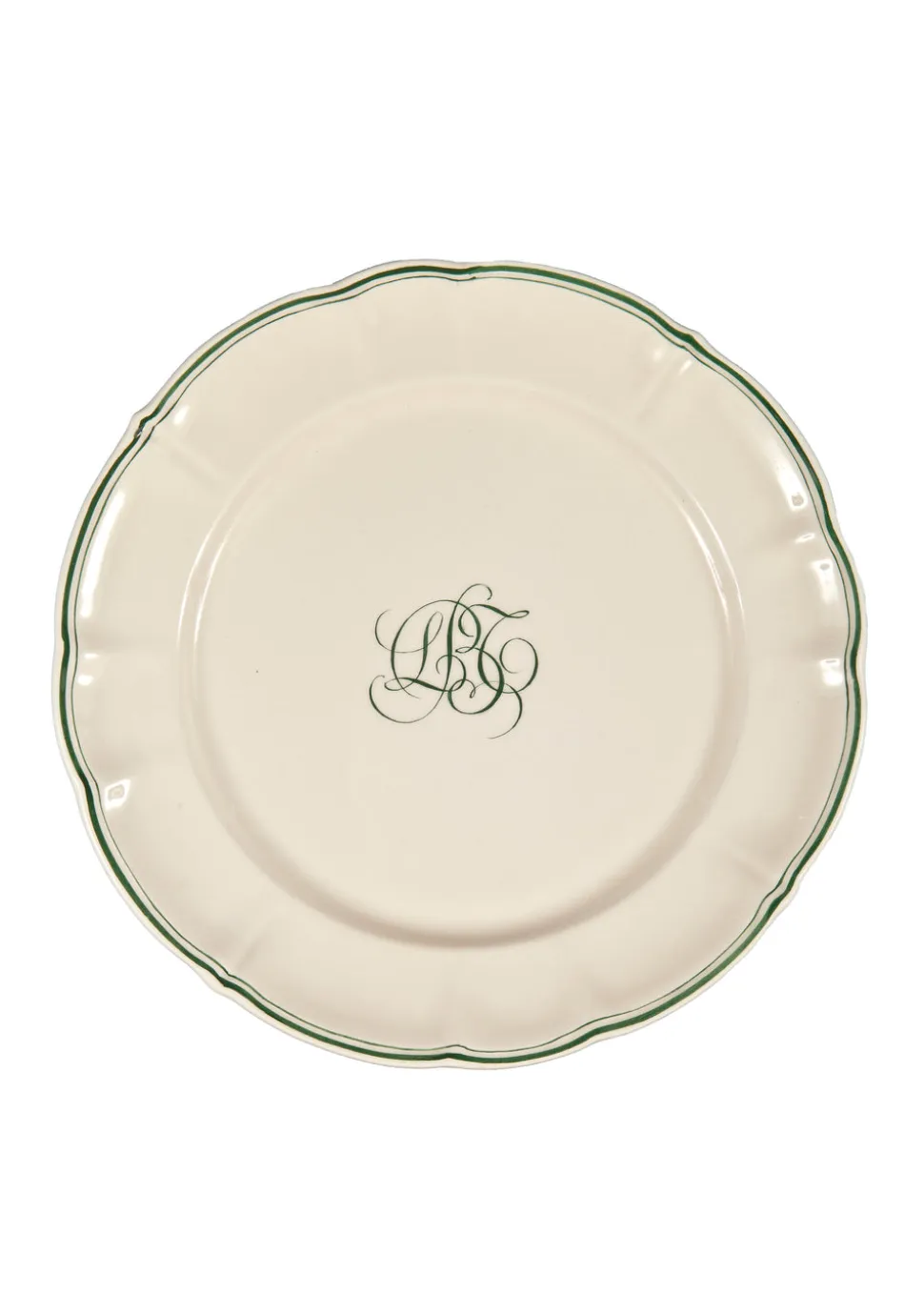 Bespoke Milano Plate with Central Simple Monogram, Set of 12