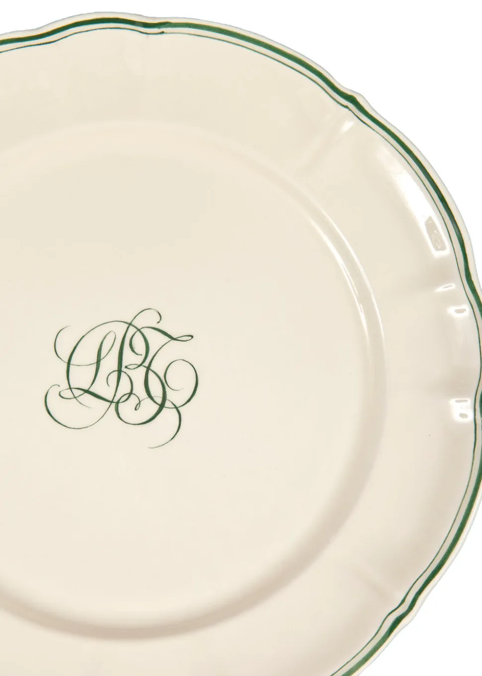 Bespoke Milano Plate with Central Simple Monogram, Set of 12