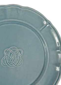 Bespoke Milano Plate with Punched Interlaced Monogram, Set of 12