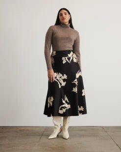 Beth Skirt in Dark Fig & Cream Multi